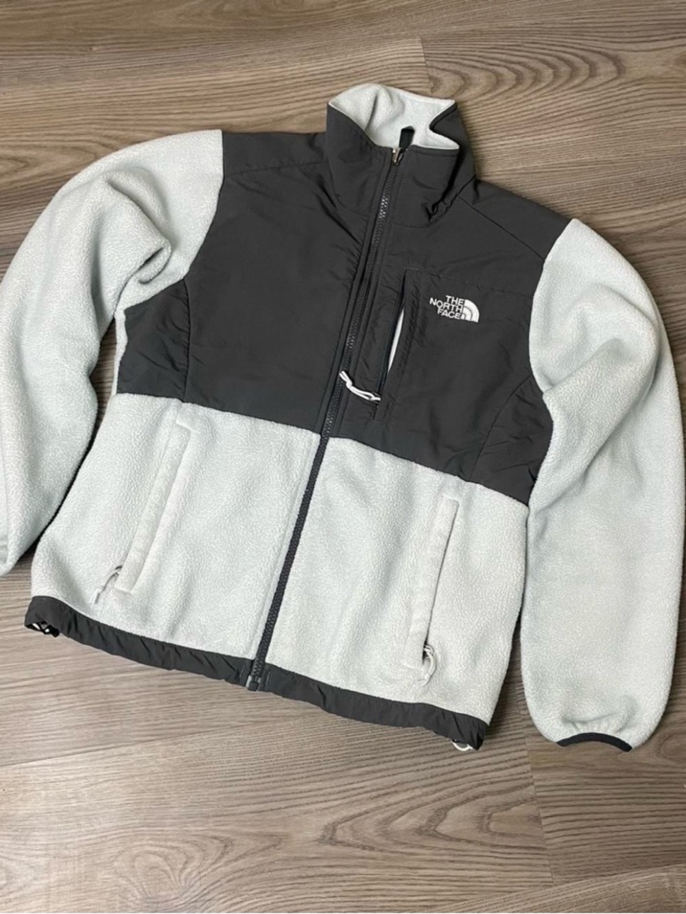 The North Face Denali Logo Patch on White Fleece